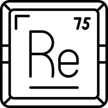 Rhenium modern simgesinin vektör illüstrasyonu                      