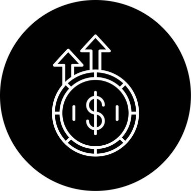 Enflasyon konsepti, dolar işareti, vektör çizimi