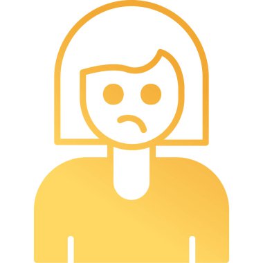 meh kadın simge vektör illüstrasyonuyla karşı karşıya