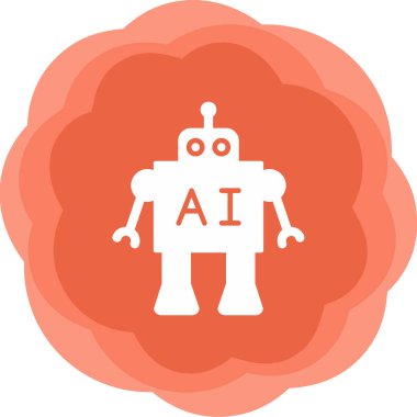 Ai Robot Web simgesi, vektör illüstrasyonu 