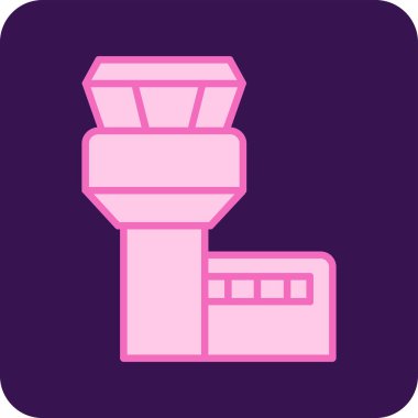 Uçuş Kontrol Kulesi web simgesi, vektör illüstrasyonu 