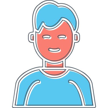 İnsan avatar web simgesi basit illüstrasyon 