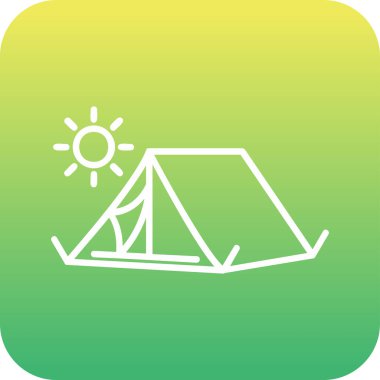 Çöldeki bir kamp çadırı ikonunun vektör çizimi