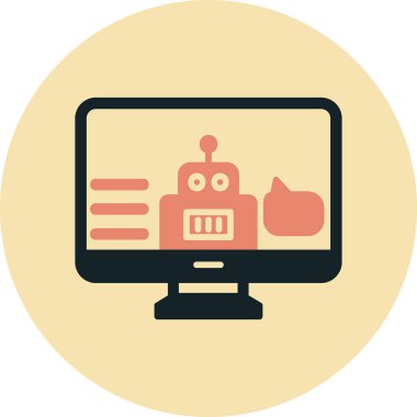 - Asistanım. Web simgesi basit illüstrasyon