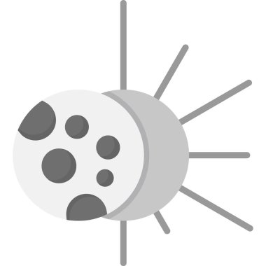 Güneş tutulması simgesi, vektör illüstrasyonu   