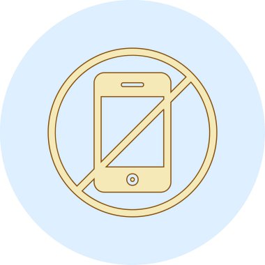 Telefona izin yok, vektör illüstrasyonu basit tasarım