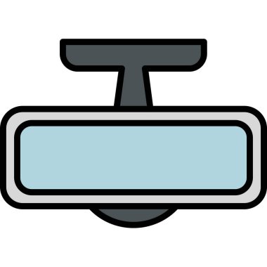 Arka Ayna modern simgesinin vektör illüstrasyonu                        