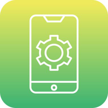 Mobil Ayarlar web simgesi, vektör illüstrasyonu 