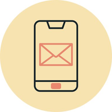 Telefon mesajı simge vektör çizim