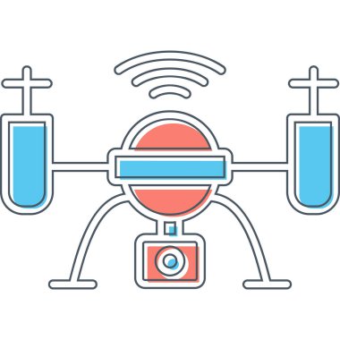Drone simgesi vektör illüstrasyon tasarımı
