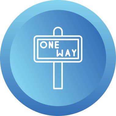 Tek Yol İşaret Ağı simgesi, vektör illüstrasyonu