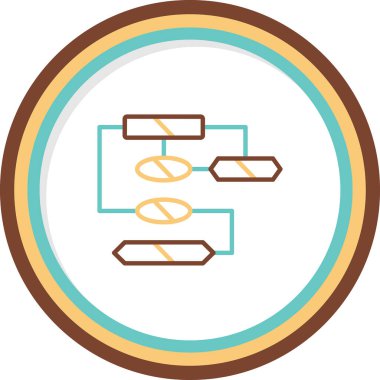 İş diyagramı simgesi. Ağ şeması simgesi. Veritabanı sembolü, vektör illüstrasyonu