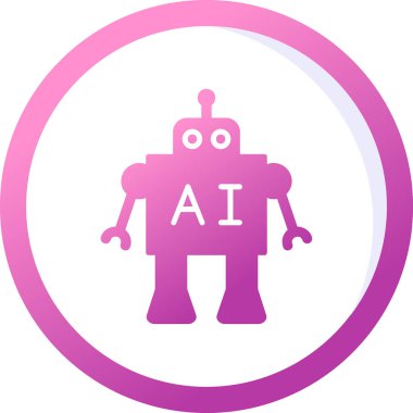 Ai Robot Web simgesi, vektör illüstrasyonu 