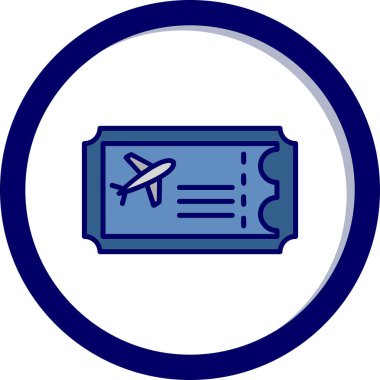 Uçak Bilet simge vektör çizim