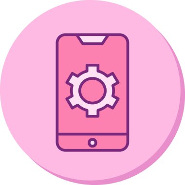 Mobil Ayarlar web simgesi, vektör illüstrasyonu 
