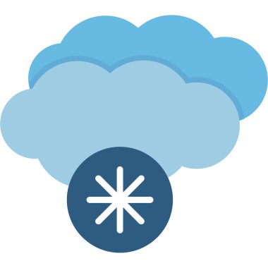 Bulutların ve kar tanesi simgesinin vektör çizimi 