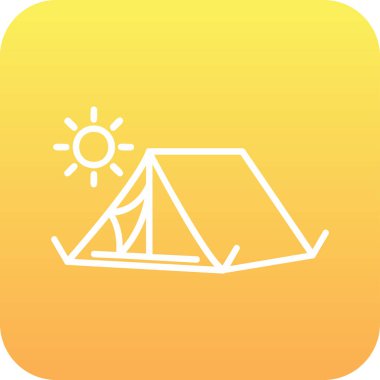 Çöldeki bir kamp çadırı ikonunun vektör çizimi