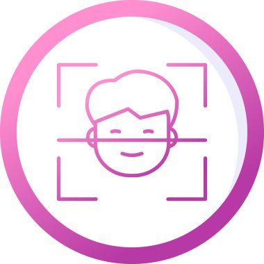 Yüz Tanıma simgesi, vektör illüstrasyonu basit tasarım