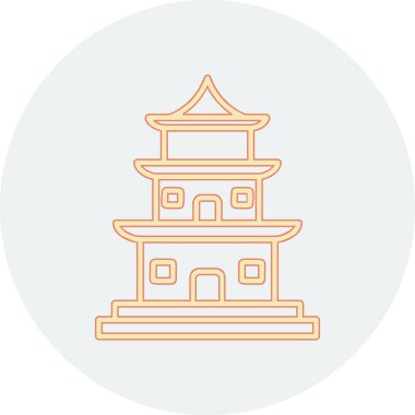 Tapınak binası Web simgesi basit illüstrasyon