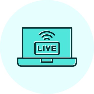 canlı yayın simgesi, vektör illüstrasyonu basit tasarım