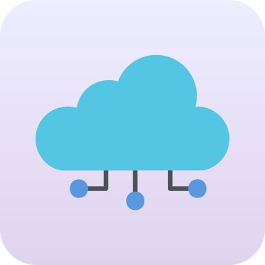 bulut hesaplama web simgesi vektör illüstrasyonu 