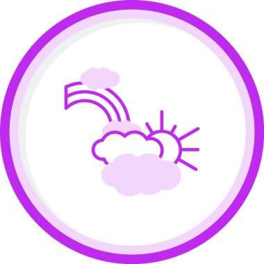 Bulutlu gökkuşağı. Web simgesi basit illüstrasyon