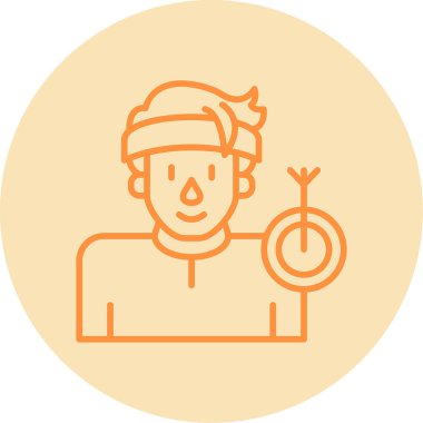 dart oyuncusu simgesi, vektör illüstrasyonu basit tasarım