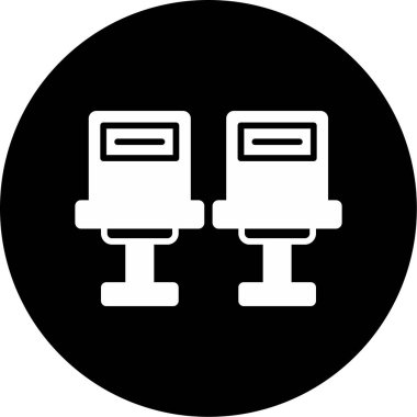 sandalye simgesi, vektör illüstrasyonu basit tasarım