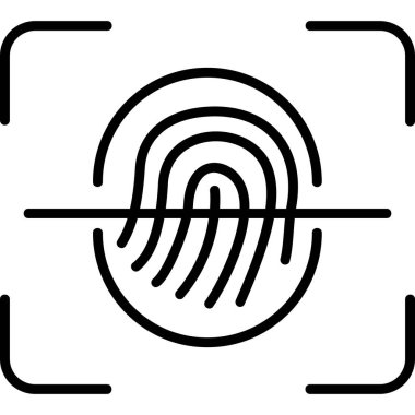 Parmak Tarayıcı Web simgesi, vektör illüstrasyonu