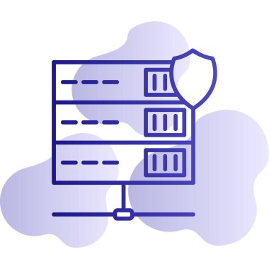 Sunucu Koruma Ağı simgesi basit illüstrasyon              