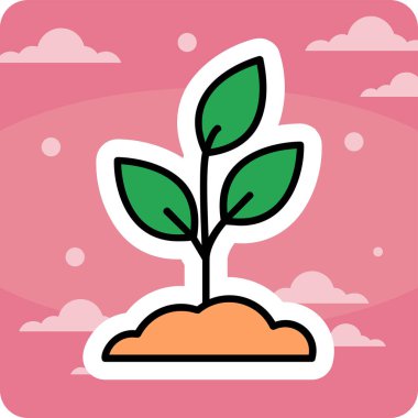 Bitki. Web simgesi basit illüstrasyon 