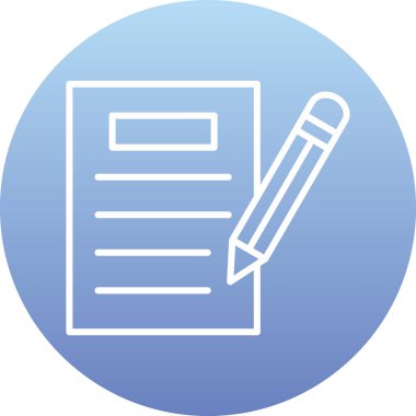 kalem ile doküman. Web simgesi basit illüstrasyon