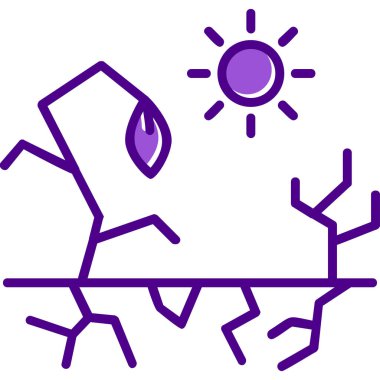 Kuraklık web simgesi, vektör illüstrasyonu, beyaz arkaplanda izole edilmiş küresel ısınma işareti 