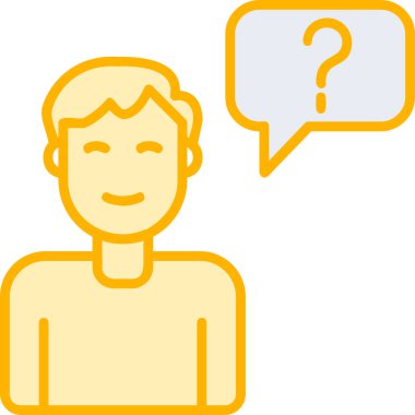 Müşteri Soru simgesi, vektör illüstrasyonu. Logotype. Konuşma balonunda soru işareti olan çocuk Avatar 'ı  