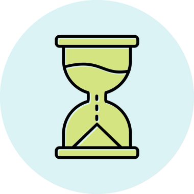 Kum saati simgesi, vektör illüstrasyonu 