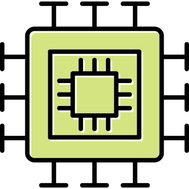 İşlemci. Web simgesi basit tasarım 