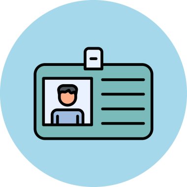 Kimlik kartı web simgesi, vektör illüstrasyonu