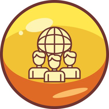 Uluslararası ilişkiler simgesi, vektör illüstrasyonu basit tasarım