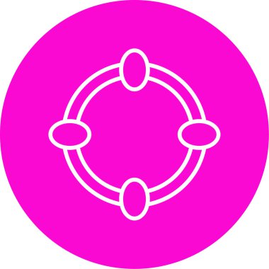 Oval Web simgesi basit illüstrasyon 