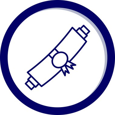 mezuniyet kurdelesi, web simgesi basit illüstrasyon