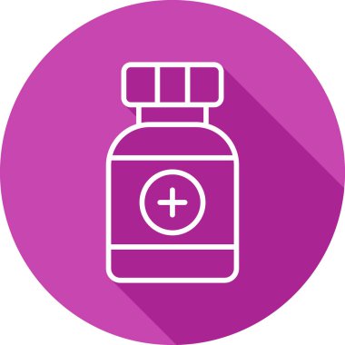 İlaç şişesi. Web simgesi basit illüstrasyon