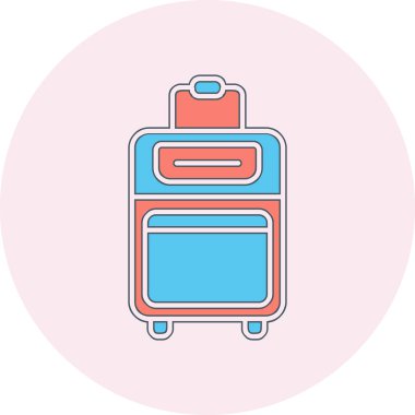 Bavul web simgesi, vektör çizim