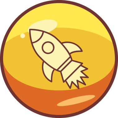 İzole edilmiş arkaplanda roket ağ simgesi