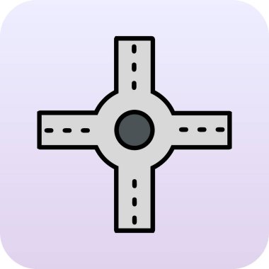 Crossroad simgesi, vektör illüstrasyonu basit tasarım