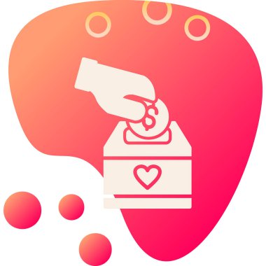 Bağış web simgesi, vektör çizim 