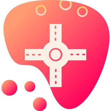 Crossroad simgesi, vektör illüstrasyonu basit tasarım