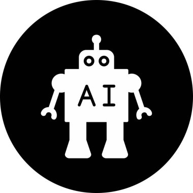 Ai Robot Web simgesi, vektör illüstrasyonu 