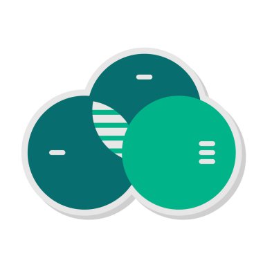 Venn Diyagram Web simgesi vektör çizimi