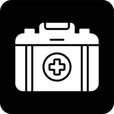 İlk Yardım Kiti tıbbi ikon vektör çizimi