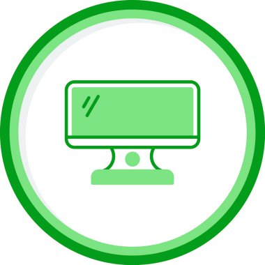 Bilgisayar monitörü. Web simgesi basit illüstrasyon 